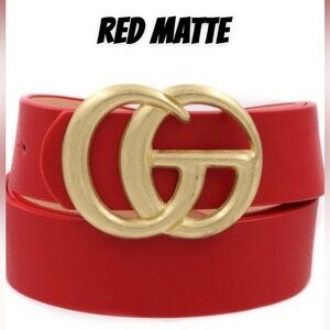 🆕❤️RED MATTE GG Design Style Belt